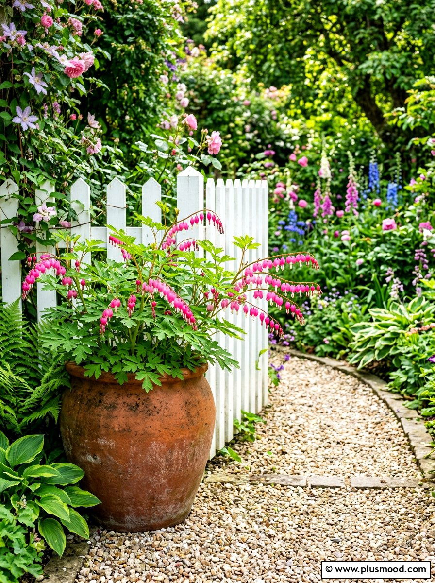 Bleeding Heart Shade Container - 25 summer planter ideas for part shade
