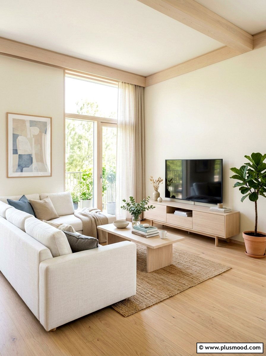 Blonde Wood Living Room - 25 light summer living room ideas