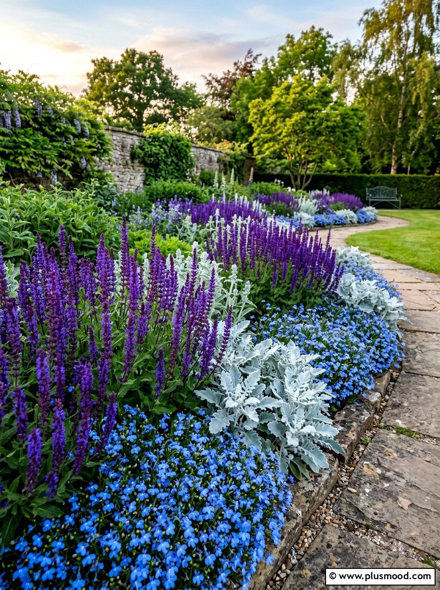 Blue And Purple Summer Flowers - 25 summer flower bed ideas for front yard