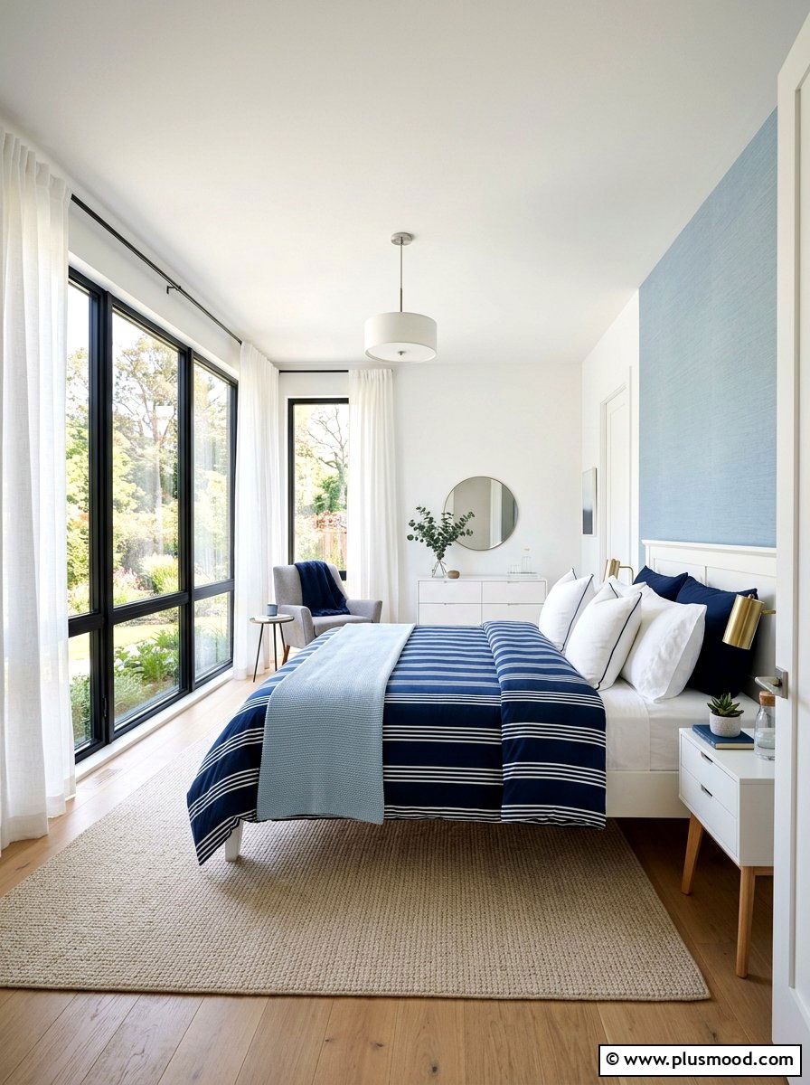 Blue And White Bedding - 25 beachy summer bedroom ideas