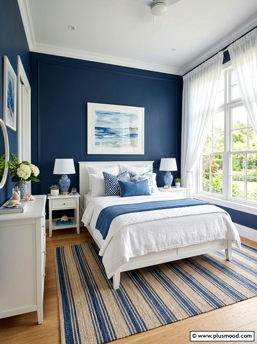 Blue And White Bedroom - 25 summer bedroom decor ideas
