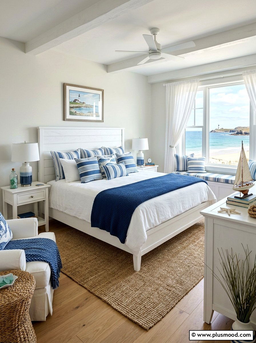 Blue And White Coastal Decor - 25 summer bedroom ideas on a budget
