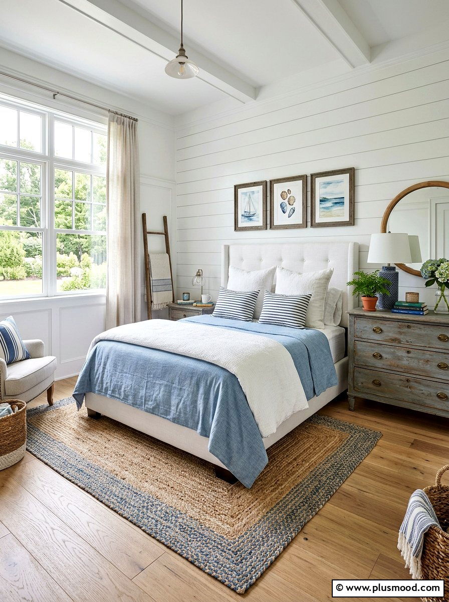 Blue And White Farmhouse Bedroom - 25 farmhouse summer bedroom ideas