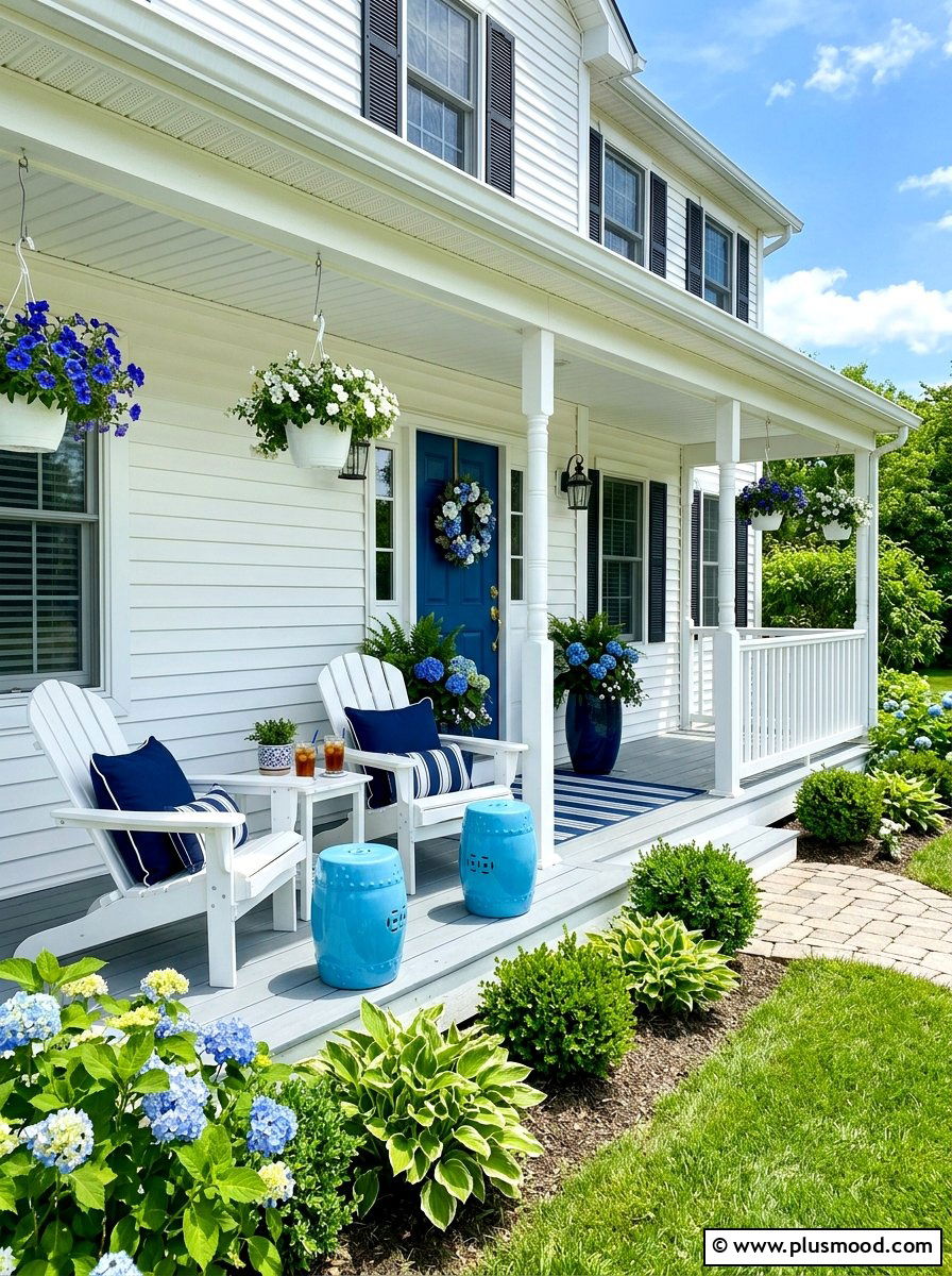 Blue And White Front Porch - 25 summer front porch ideas