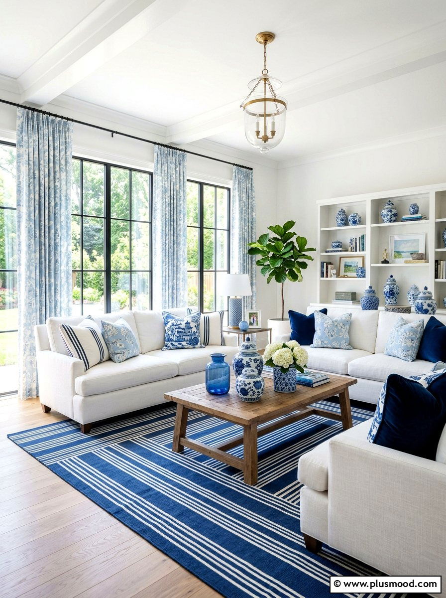 Blue And White Interior - 25 summer room decor ideas