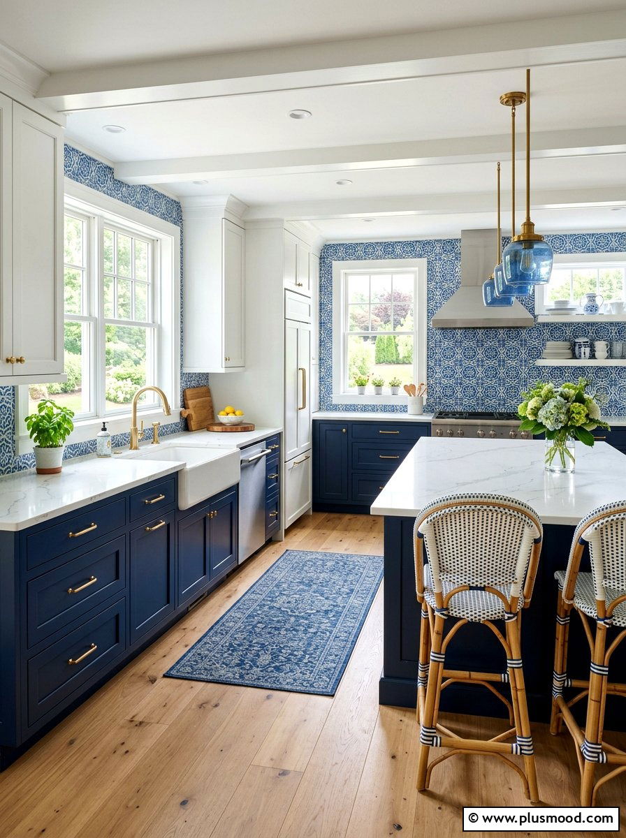 Blue And White Kitchen - 25 summer home makeover ideas