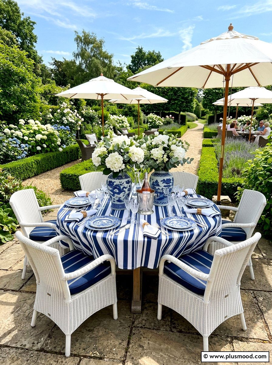 Blue And White Outdoor Table - 25 summer outdoor table decor ideas