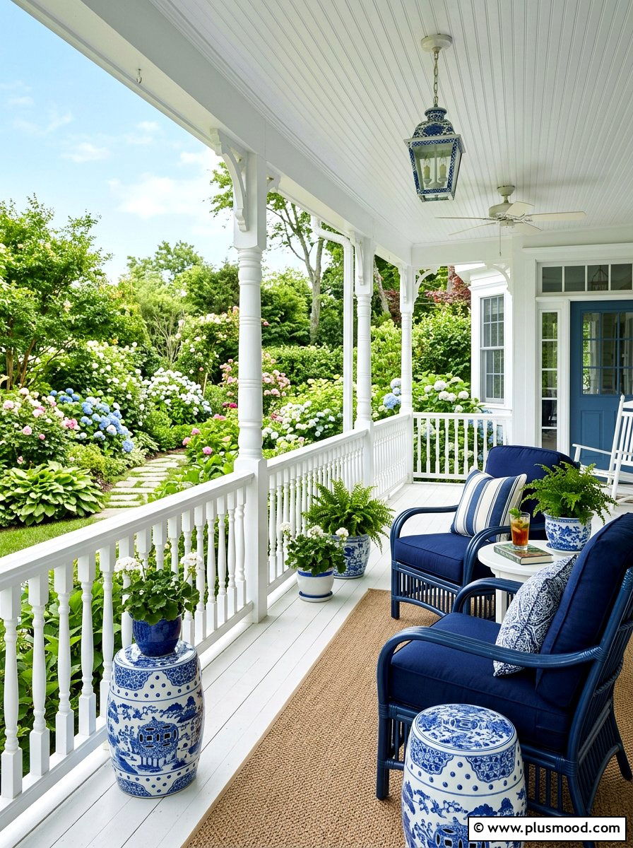Blue And White Porch - 25 trending summer porch ideas