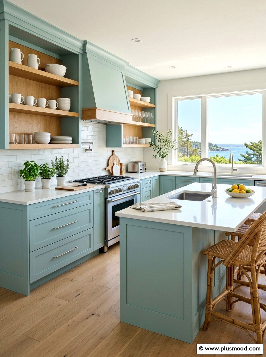Blue Coastal Kitchen Cabinets - 25 summer coastal decor ideas