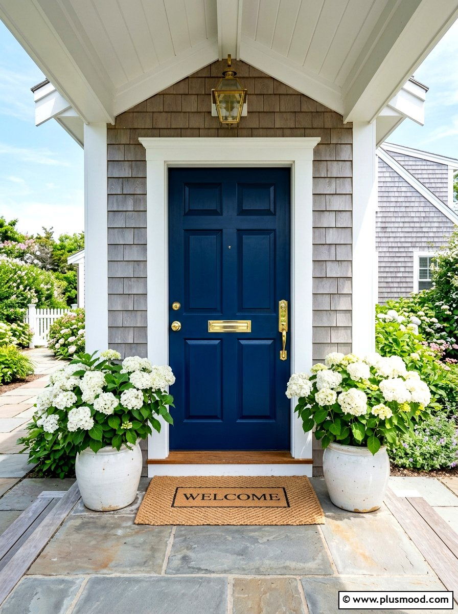 Blue Front Door - 25 summer coastal curb appeal ideas