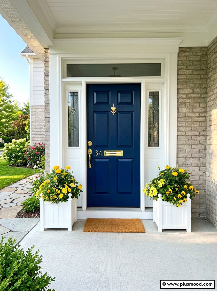 Blue Front Door Paint - 25 summer front porch makeover ideas