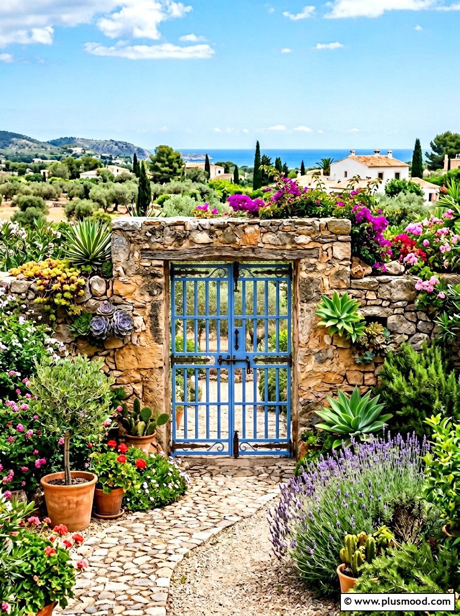 Blue Painted Gate - 25 summer garden gate ideas
