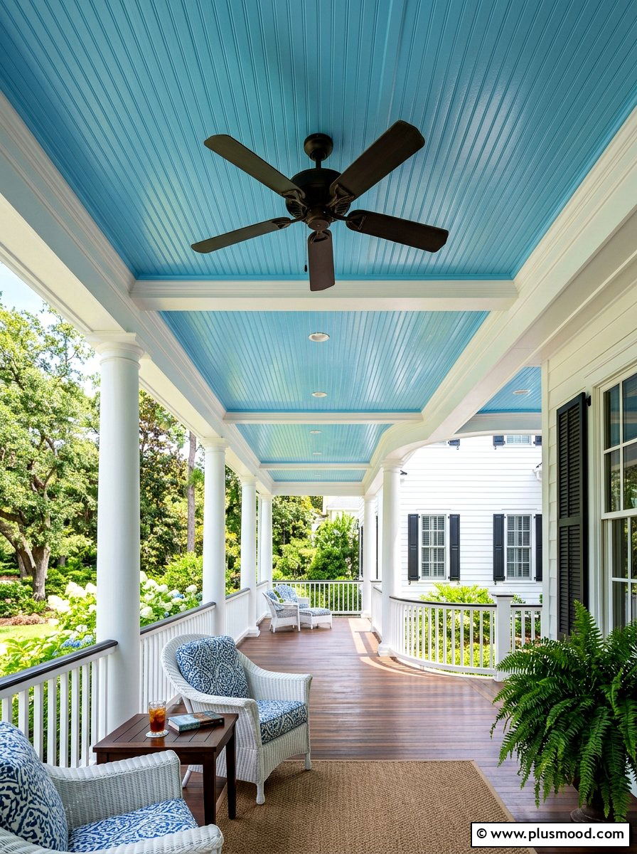 Blue Porch Ceiling - 25 summer home exterior refresh ideas