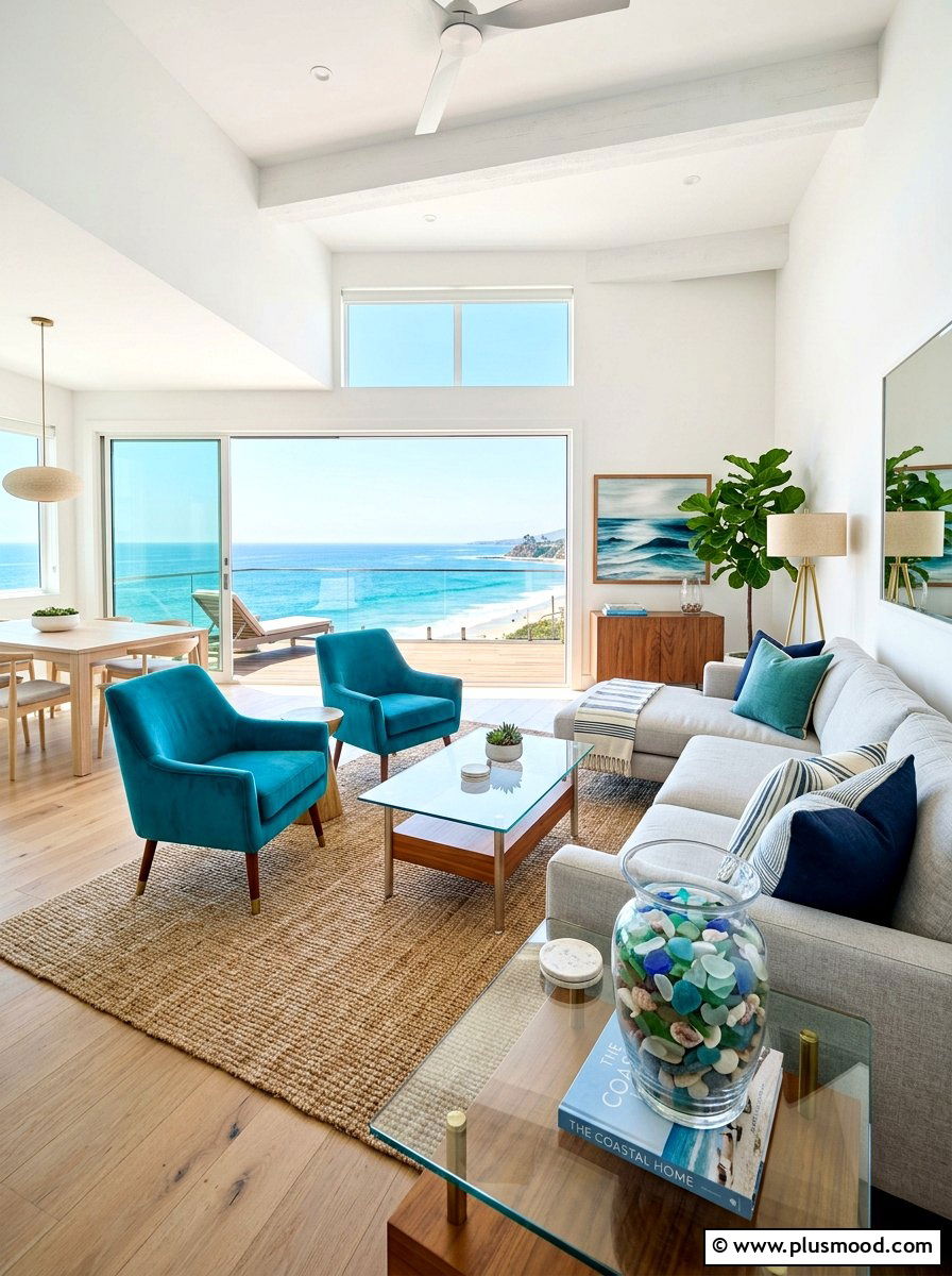 Blue Sea Glass Vase Filler - 25 summer vase filler ideas for living room