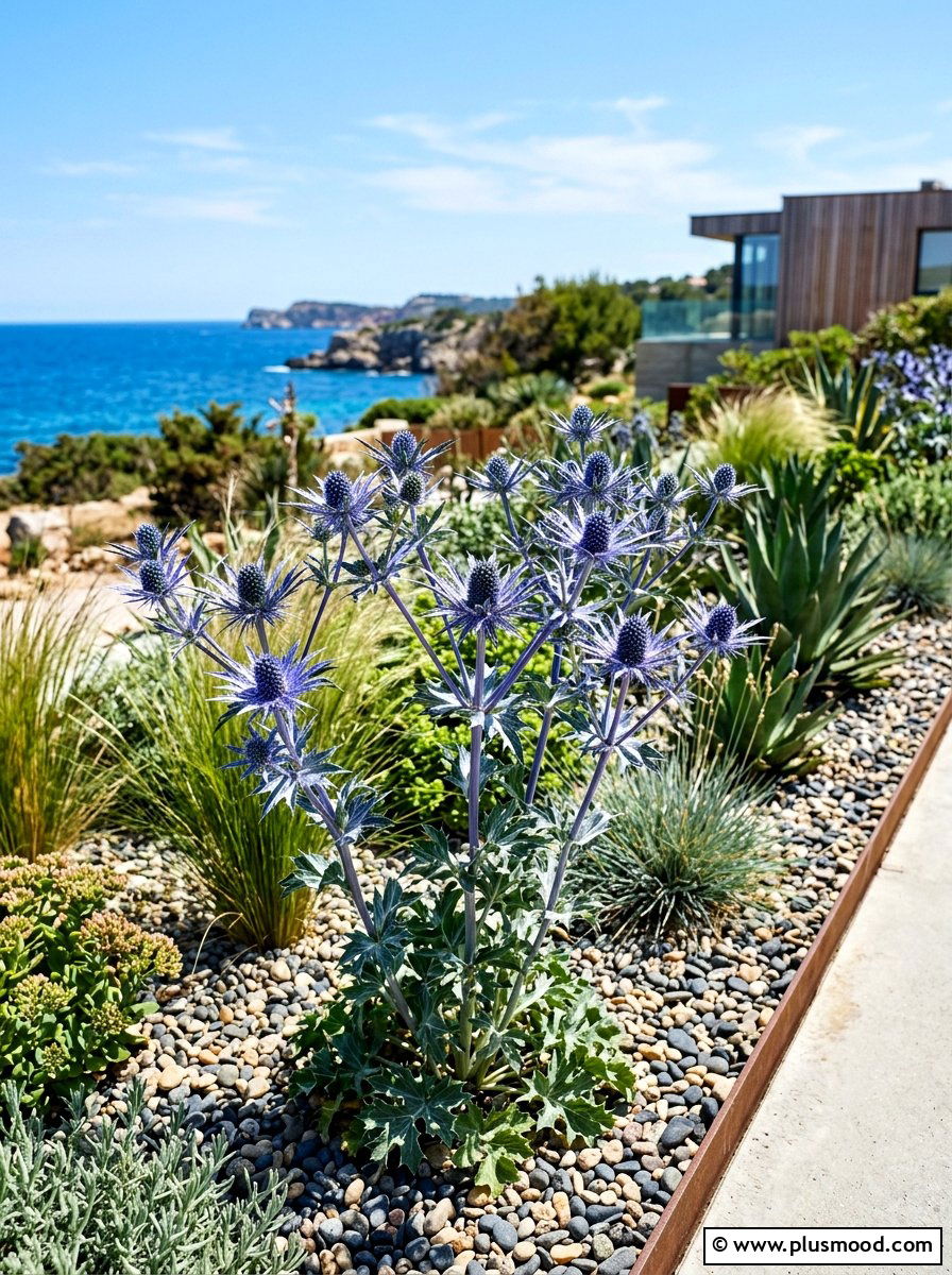 Blue Sea Holly - 25 summer sensory garden ideas