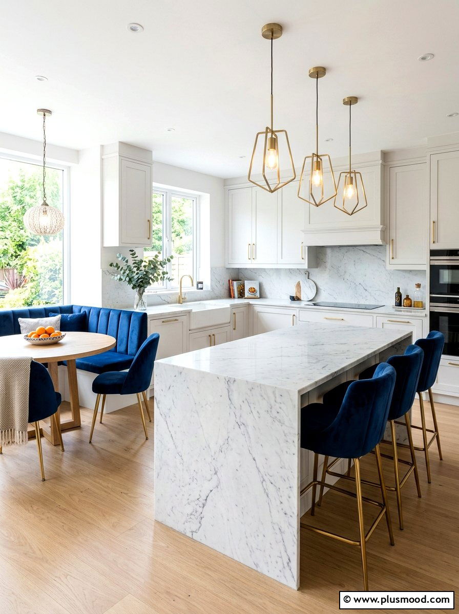 Blue Seating For Kitchen - 25 summer blue kitchen decor ideas