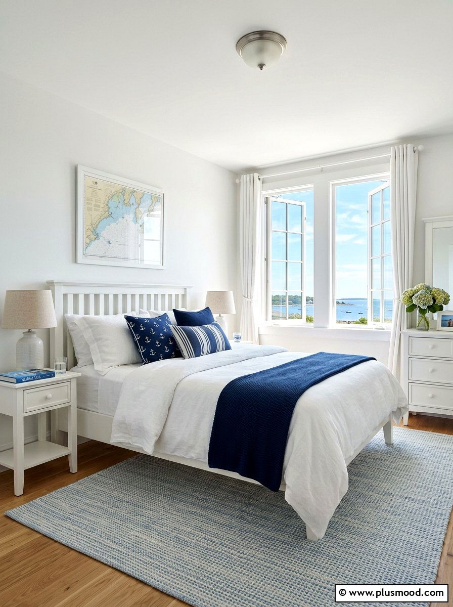 Blue White Bedroom - 25 summer interior decor ideas