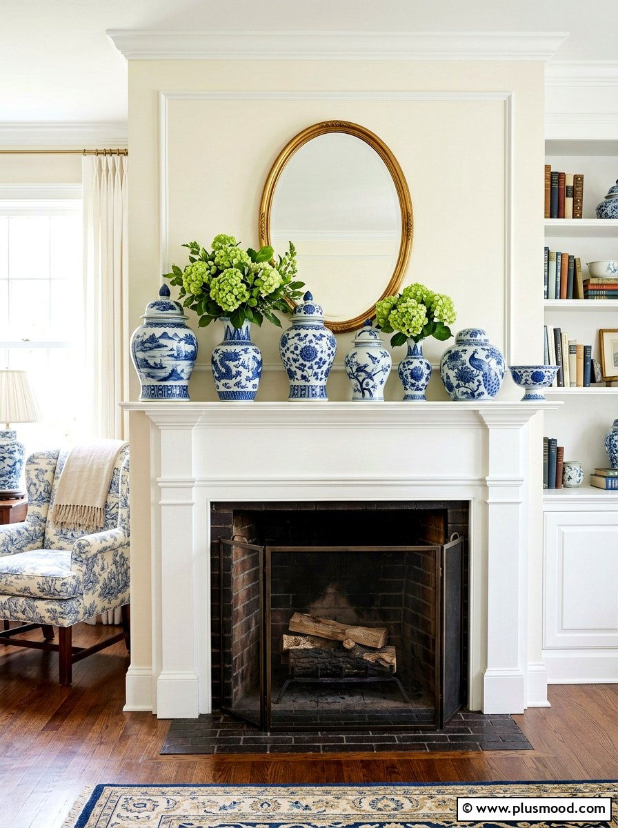 Blue White Porcelain Decor - 25 cozy summer home ideas