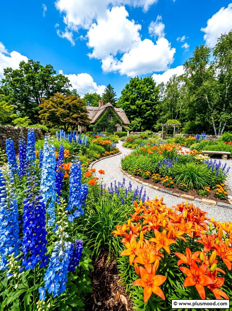 Blue and orange garden - 25 summer garden color ideas