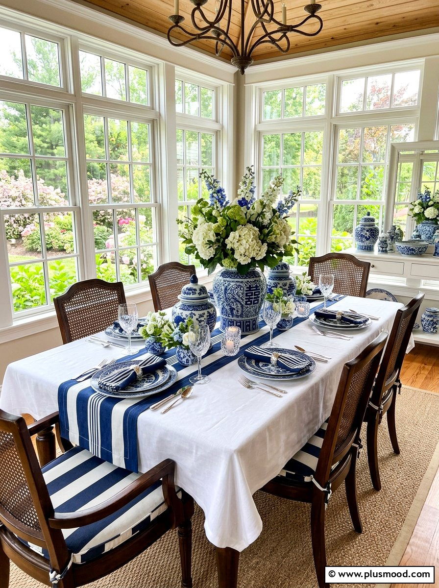 Blue and white palette - 25 summer entertaining table ideas