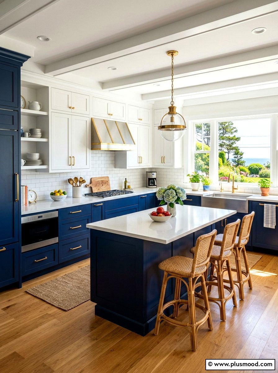 Blue coastal kitchen - 25 summer nautical decor ideas