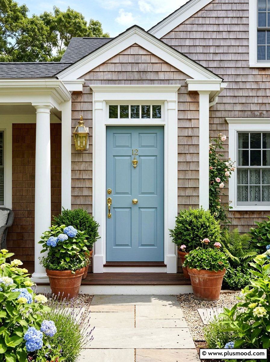 Blue front door - 25 summer cottage curb appeal ideas