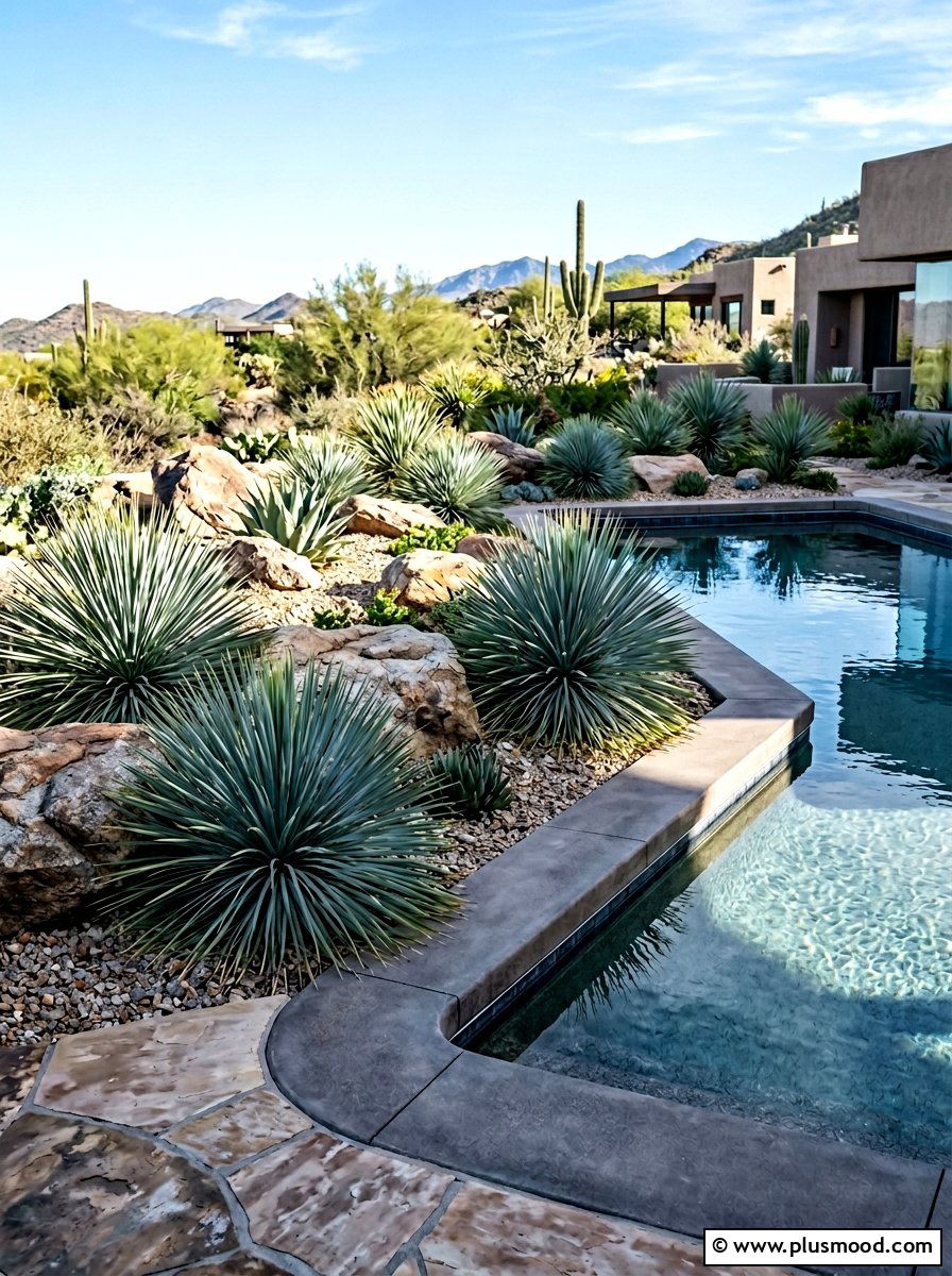 Blue oat grass pool plants - 25 pool landscaping ideas with ornamental grasses