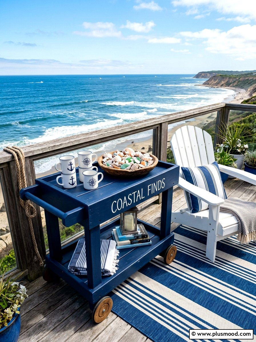 Blue outdoor cart - 25 summer outdoor serving cart ideas