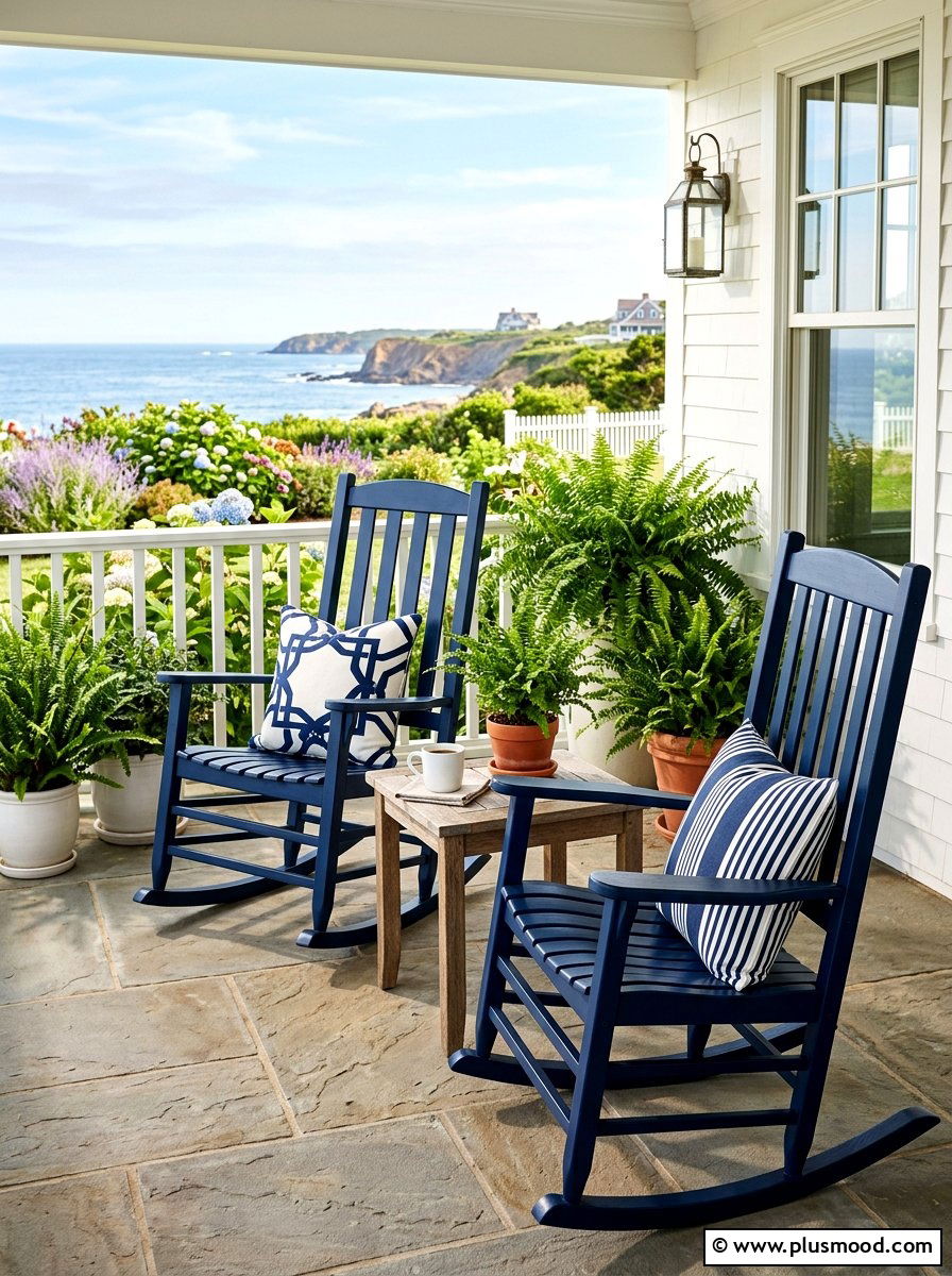 Blue porch furniture - 25 summer colorful curb appeal ideas