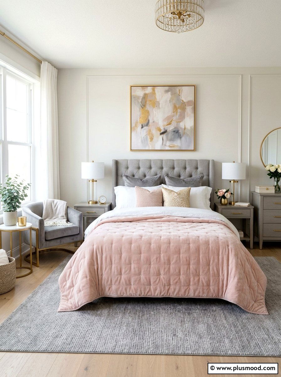 Blush Pink Quilt - 25 summer quilt ideas for bedroom