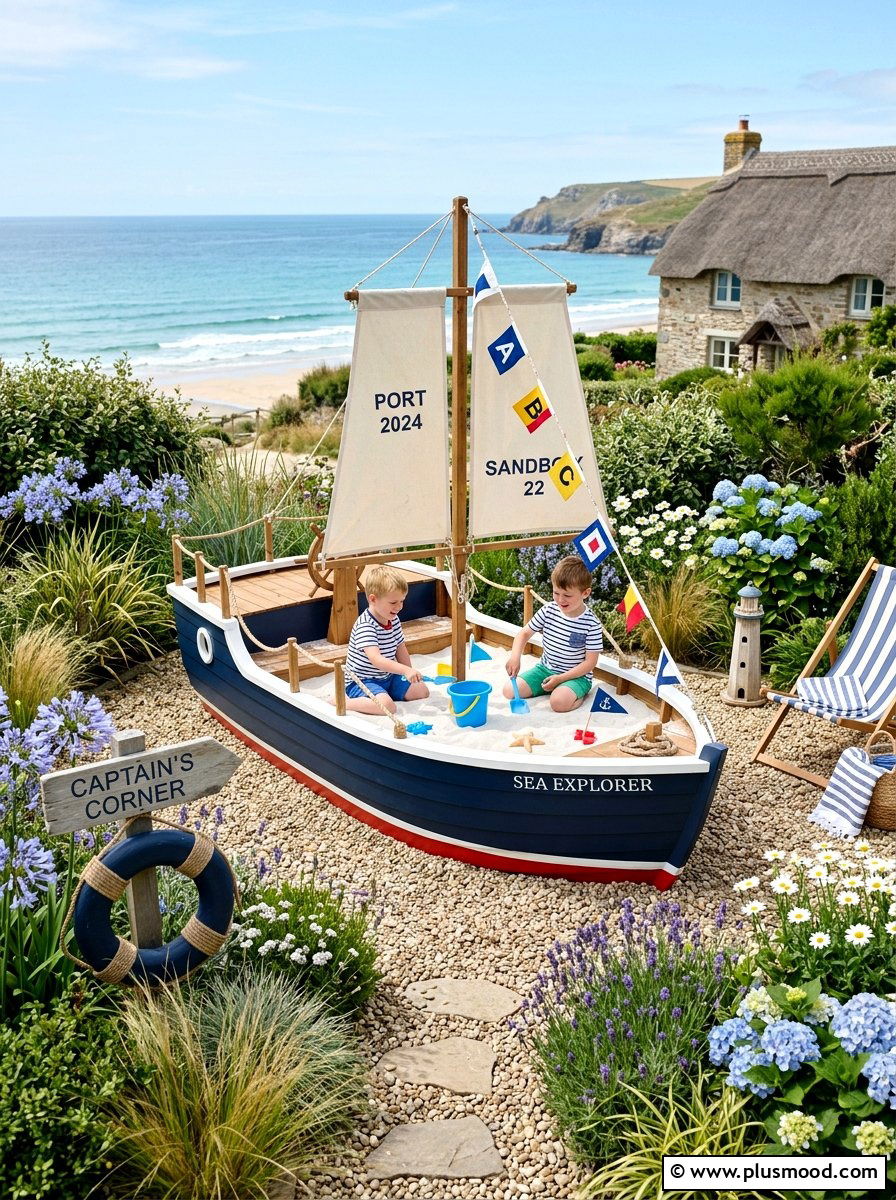Boat Sandbox - 25 small backyard ideas with sandbox