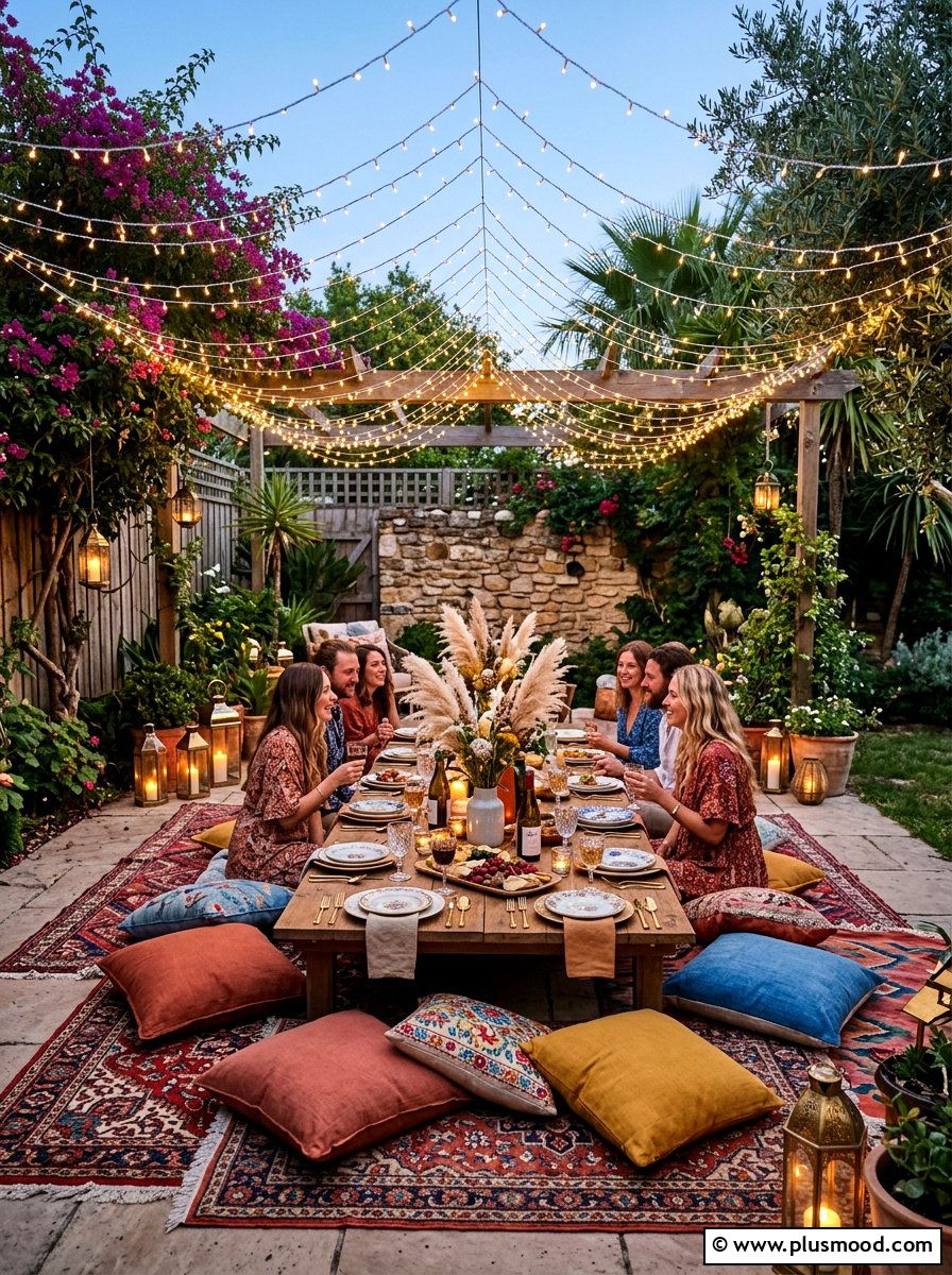 Bohemian Backyard Dinner Table