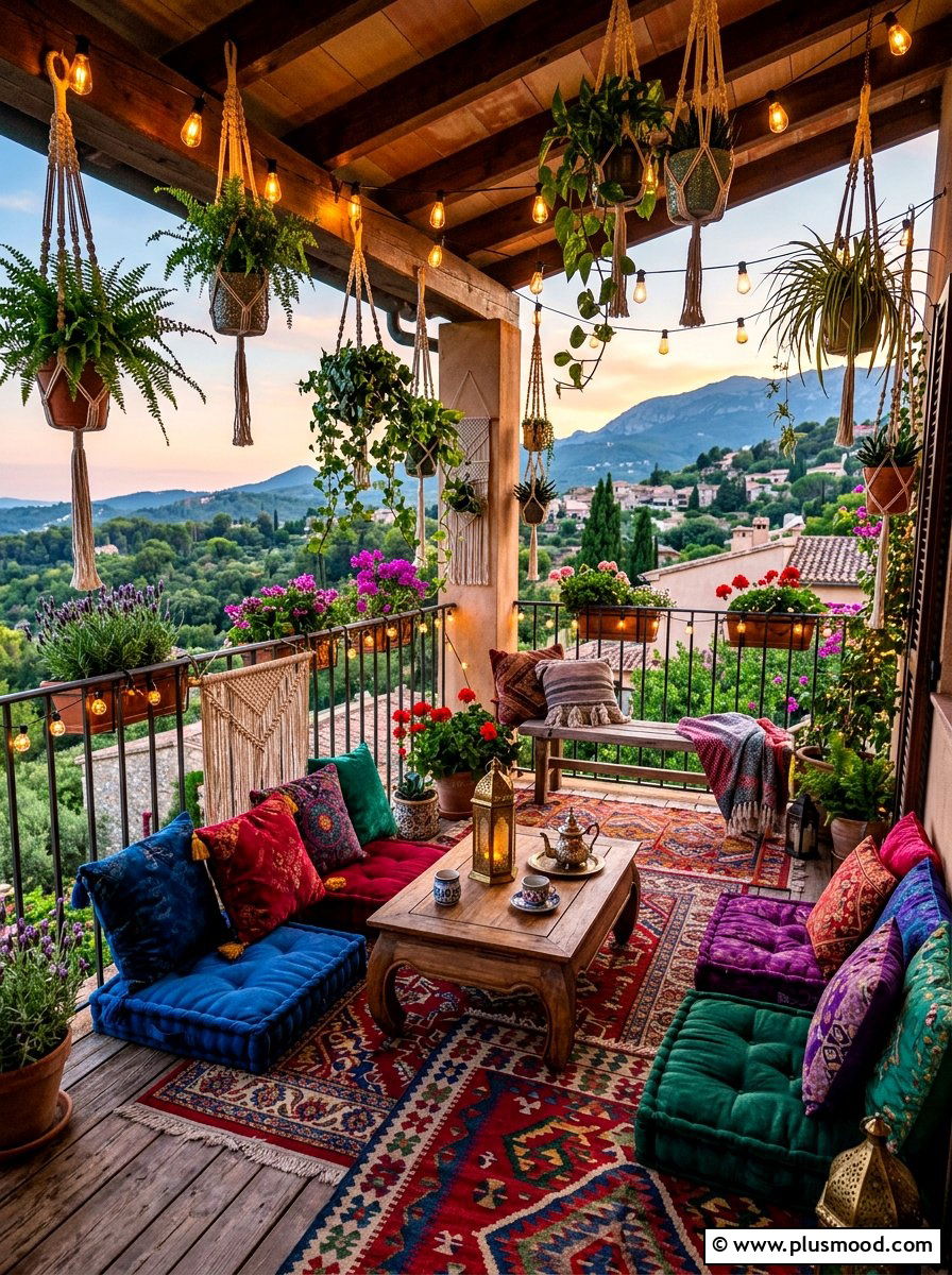 Bohemian Balcony - 25 summer colorful decor ideas