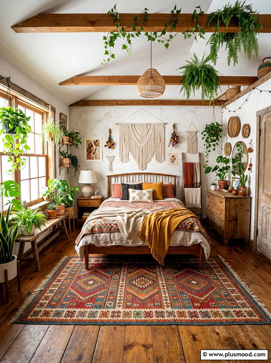 Bohemian Farmhouse Bedroom - 25 farmhouse summer bedroom ideas