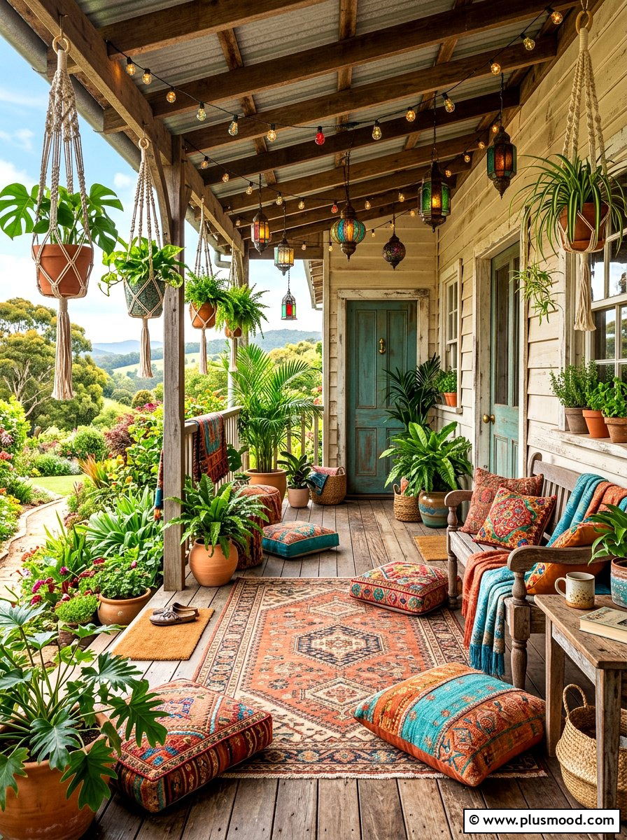 Bohemian Farmhouse Front Porch - 25 summer farmhouse front porch ideas