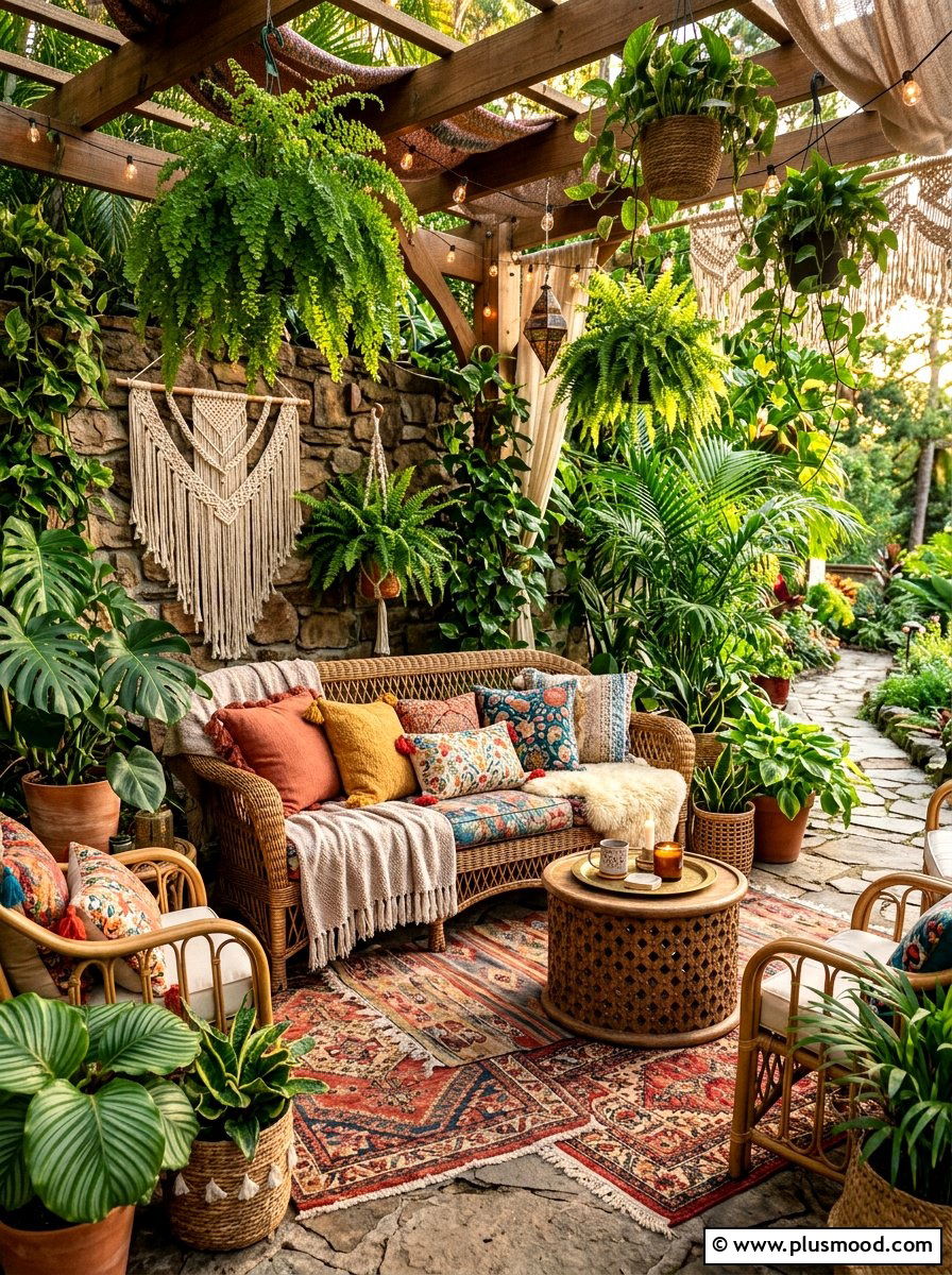 Bohemian Garden Lounge - 25 summer outdoor lounge party ideas