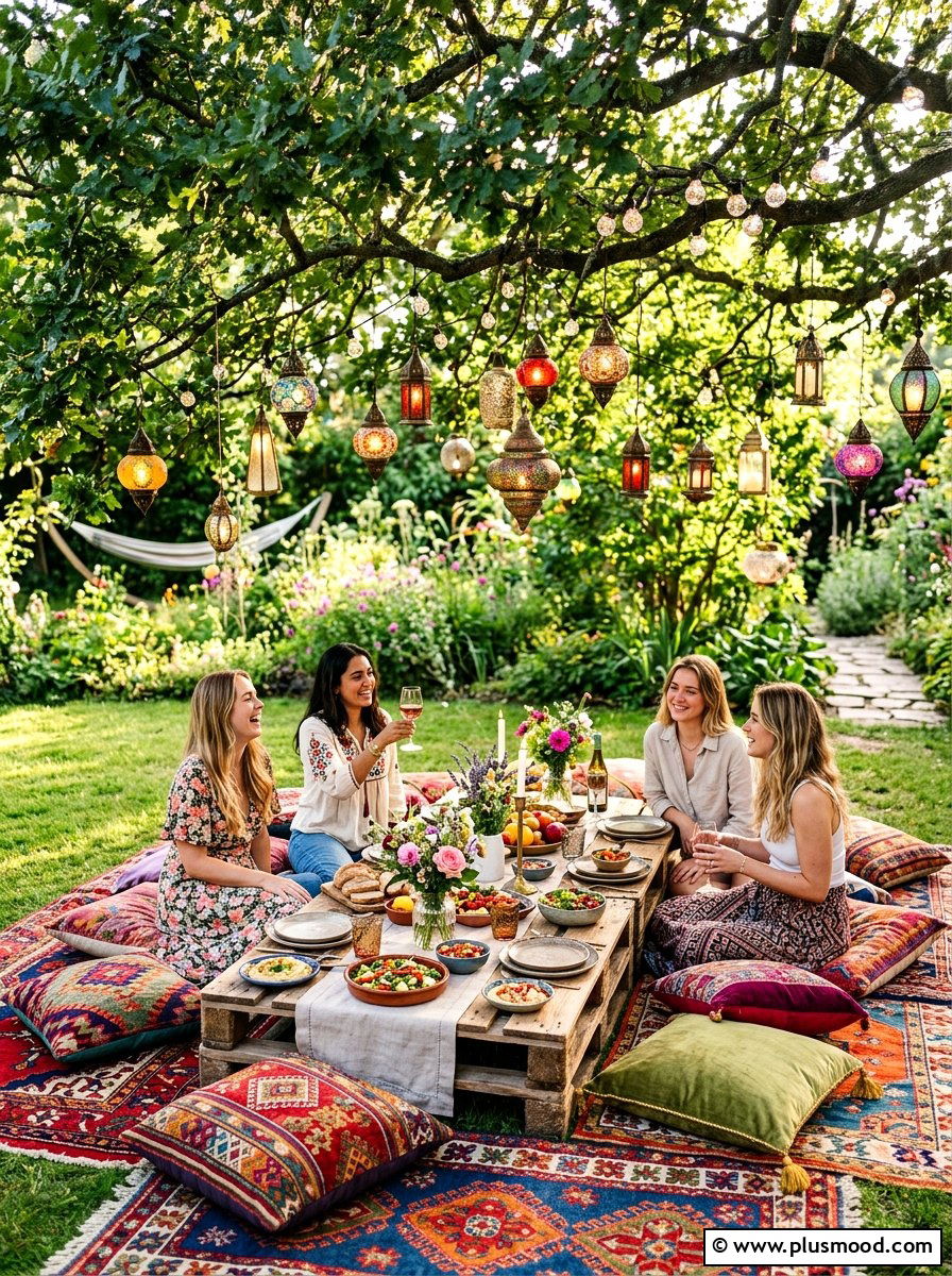 Bohemian Garden Picnic - 25 end of summer backyard party ideas