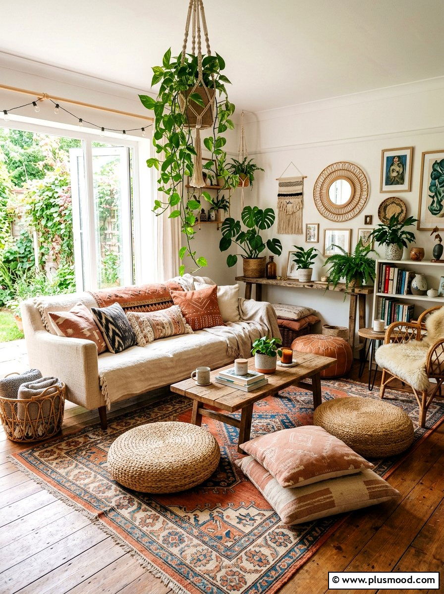 Bohemian Living Room - 25 airy summer living room ideas