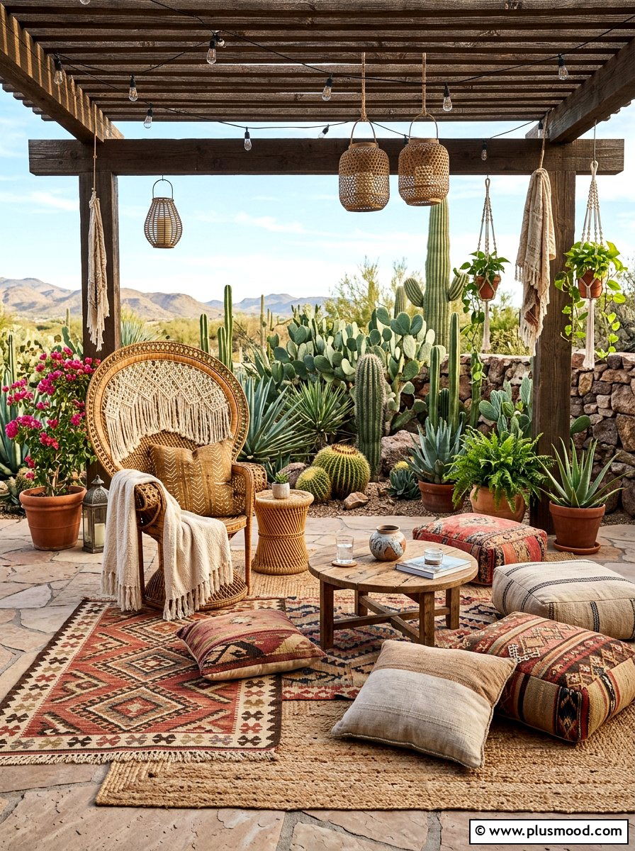 Bohemian Lounge Area - 25 summer small courtyard ideas