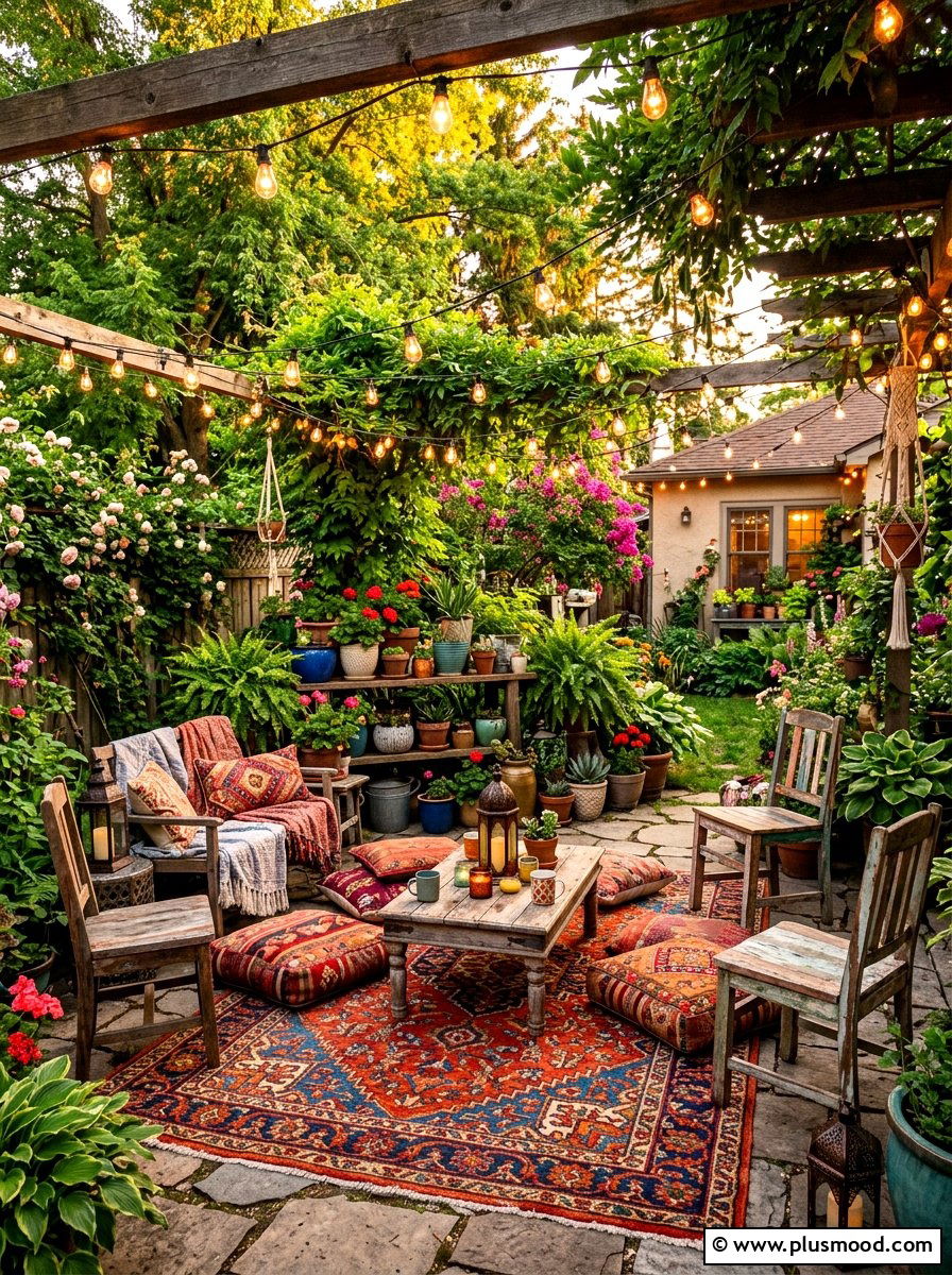 Bohemian Style Backyard - 25 summer garden layout ideas