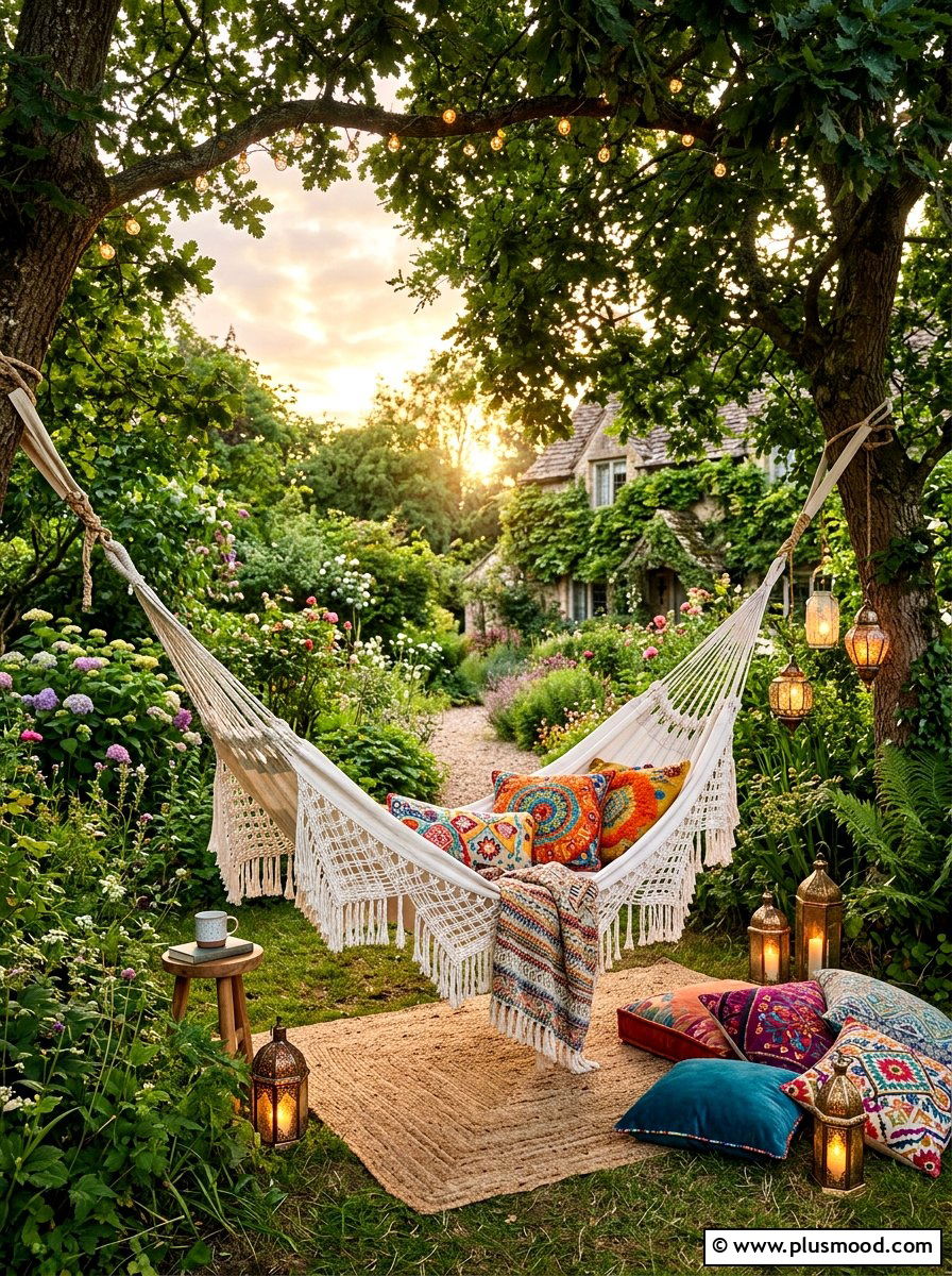 Bohemian Summer Garden Hammock - 25 beautiful summer garden ideas