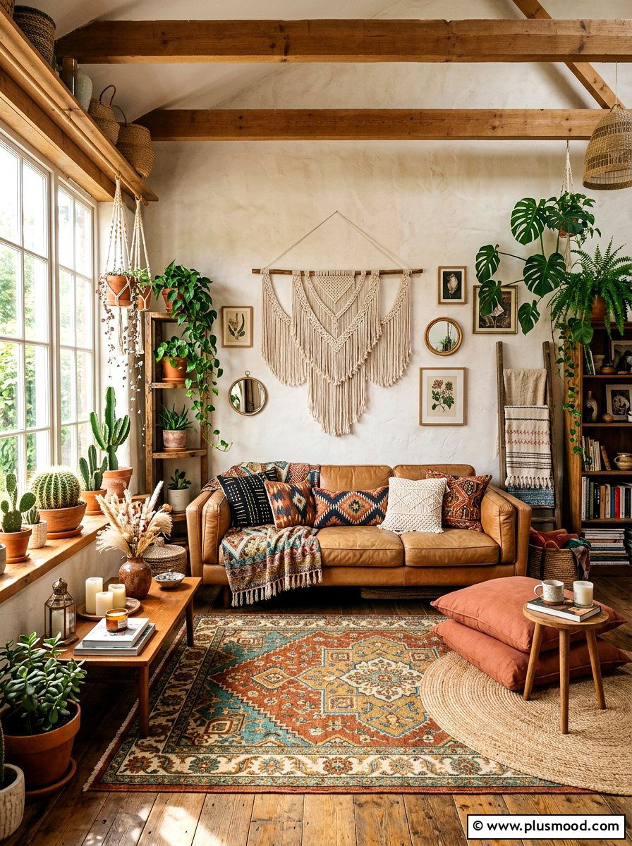 Bohemian Sun Drenched Living Room - 25 summer easy living room makeover ideas