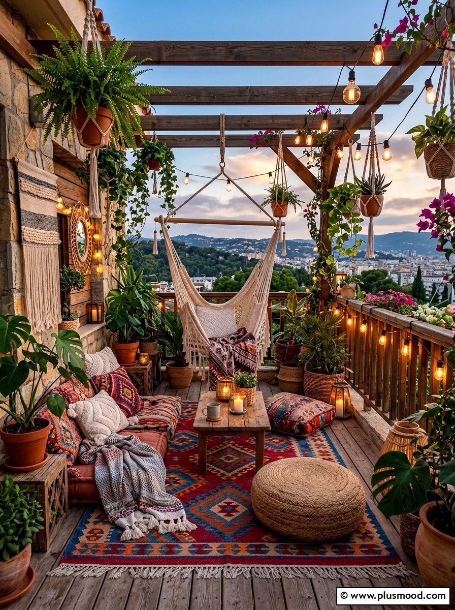 Bohemian balcony - 25 bright summer decor ideas