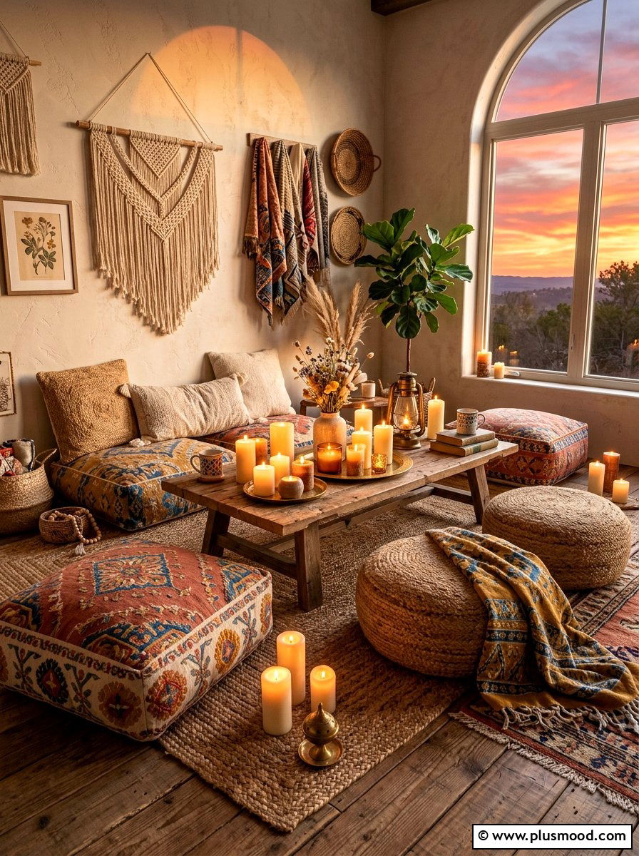 Bohemian floor seating - 25 late summer entertaining ideas