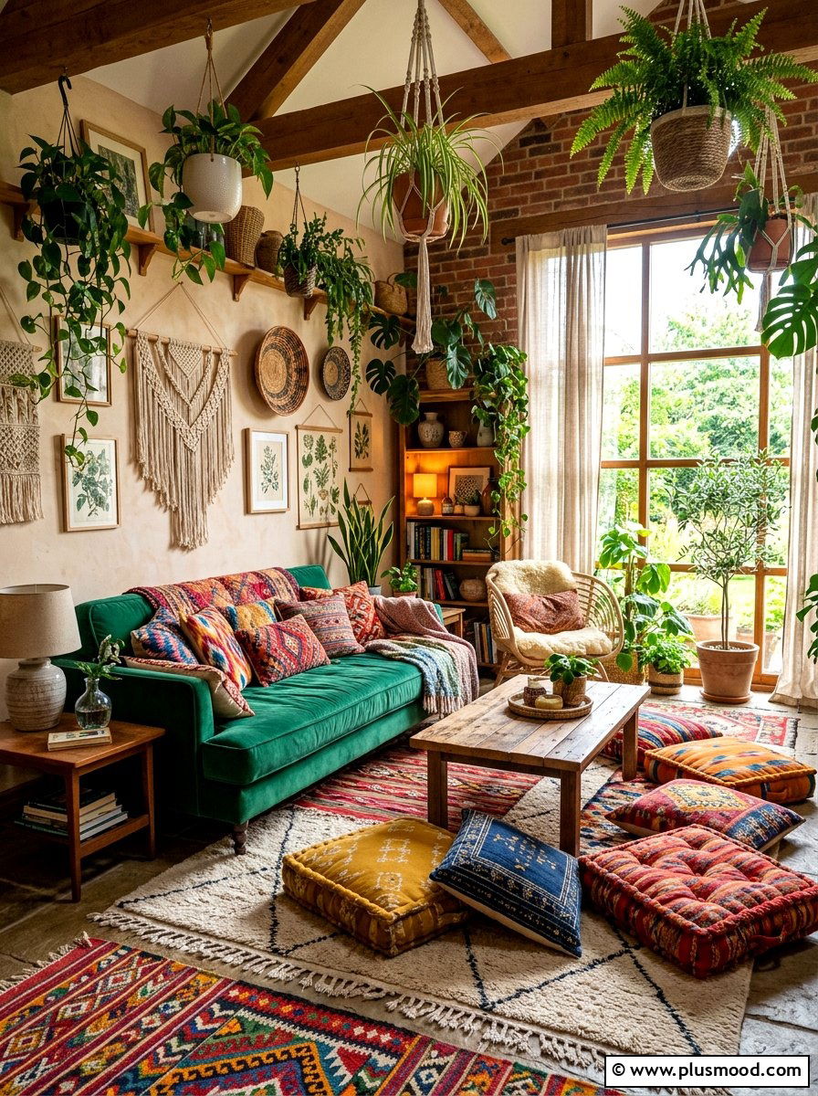 Bohemian living room - 25 small summer living room ideas