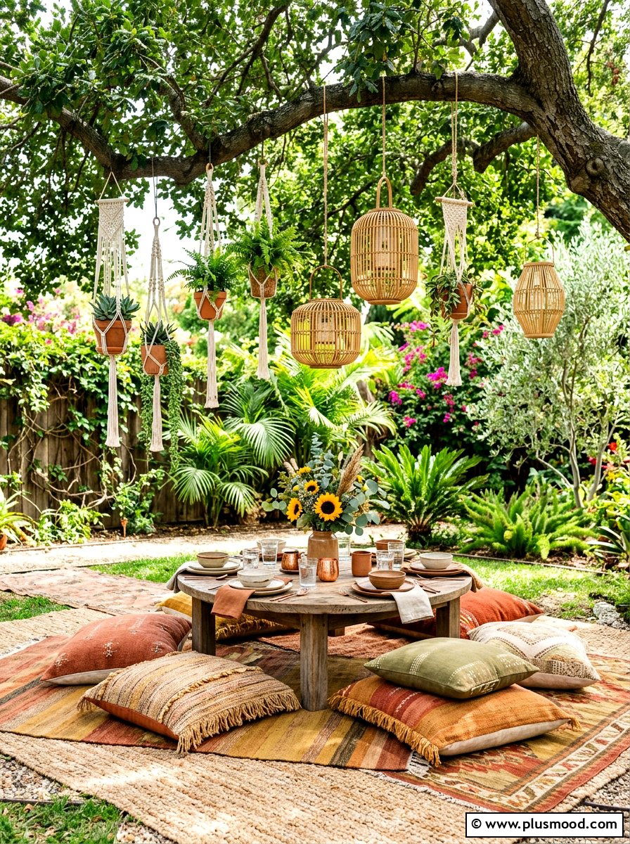 Boho Backyard Dining - 25 summer backyard dining ideas