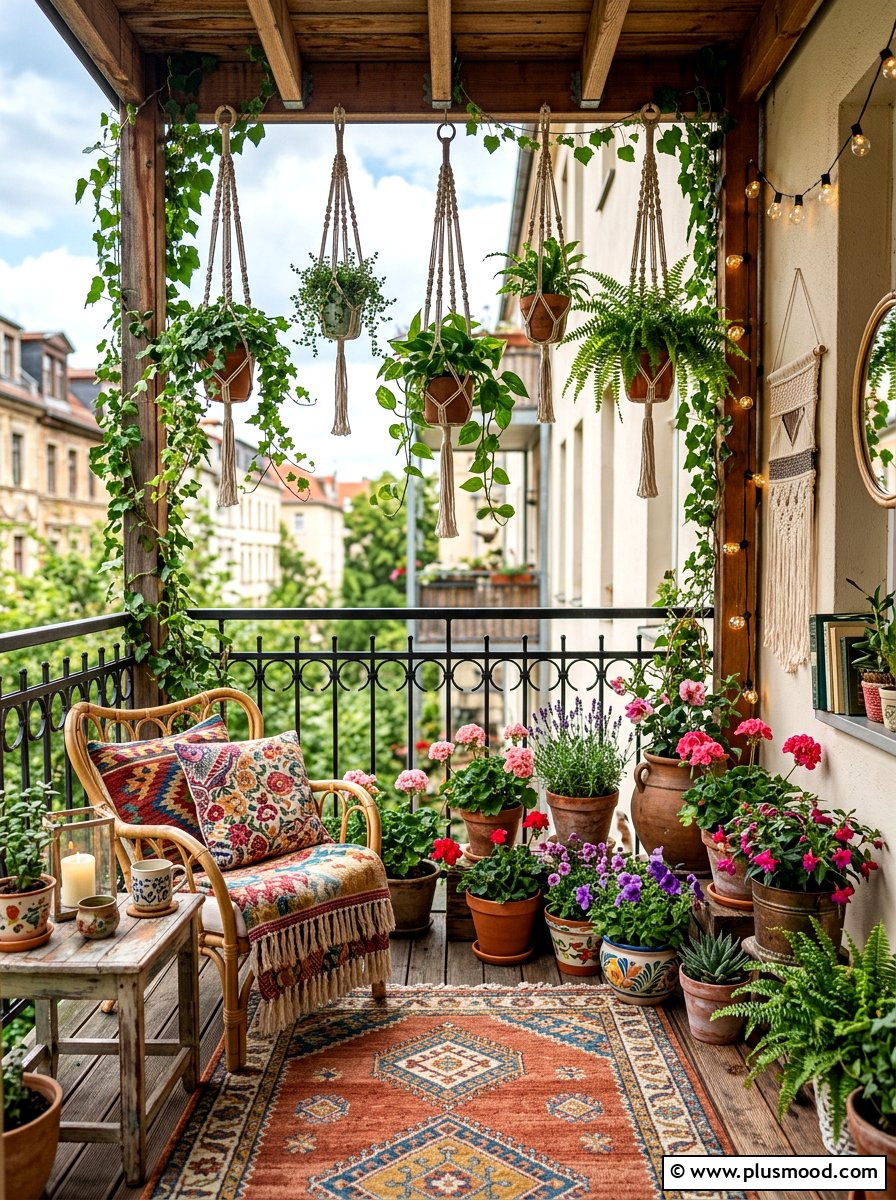 Boho Balcony Garden Decor - 25 summer balcony garden ideas