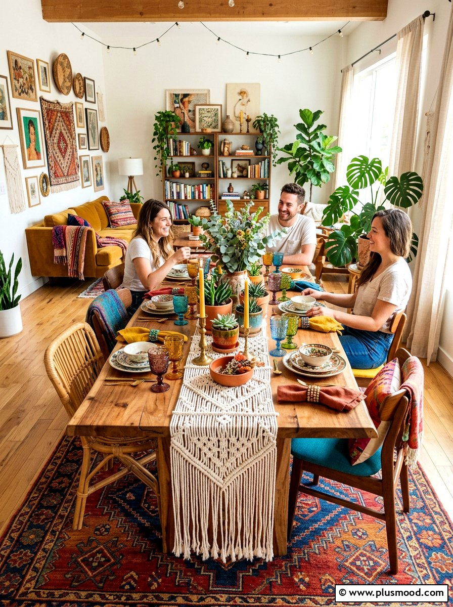 Boho Chic Dining Table - 25 summer dining table ideas for summer