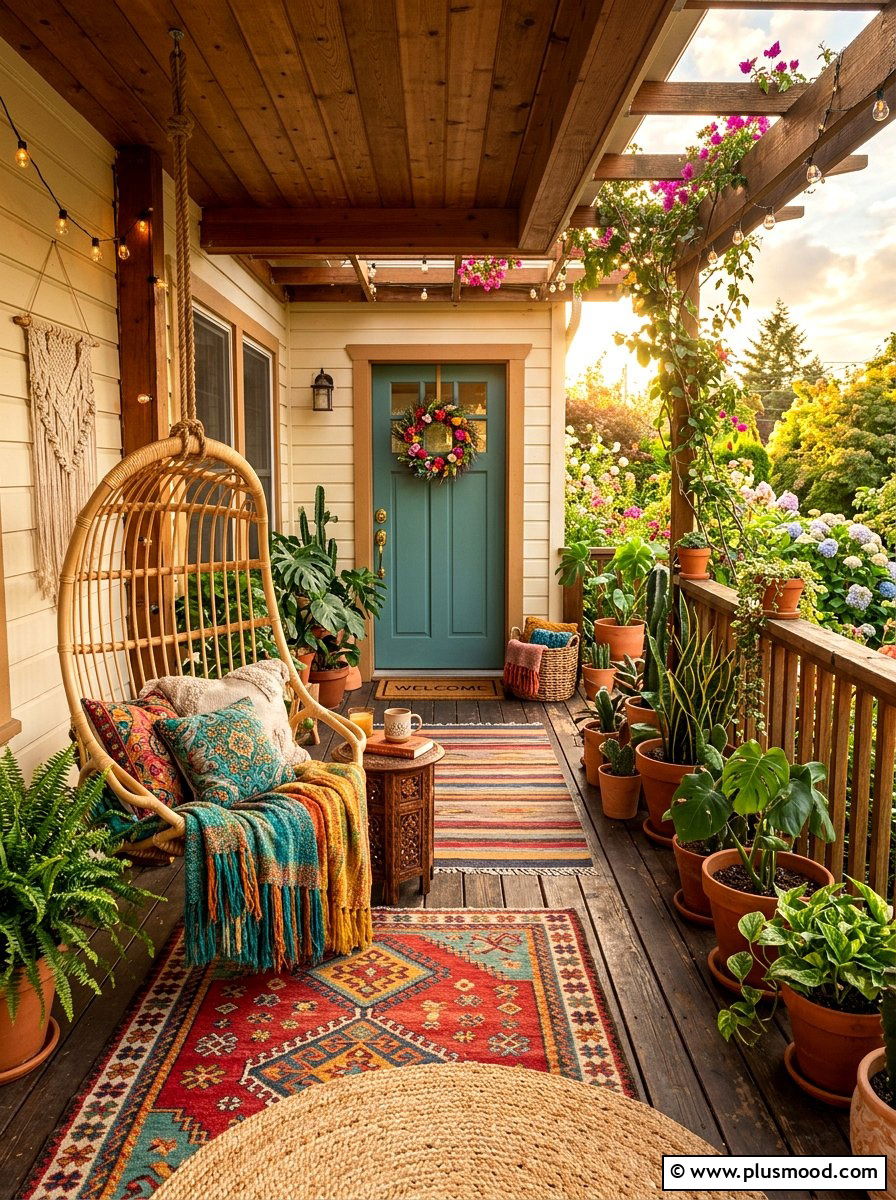 Boho Chic Front Porch - 25 summer front porch refresh ideas