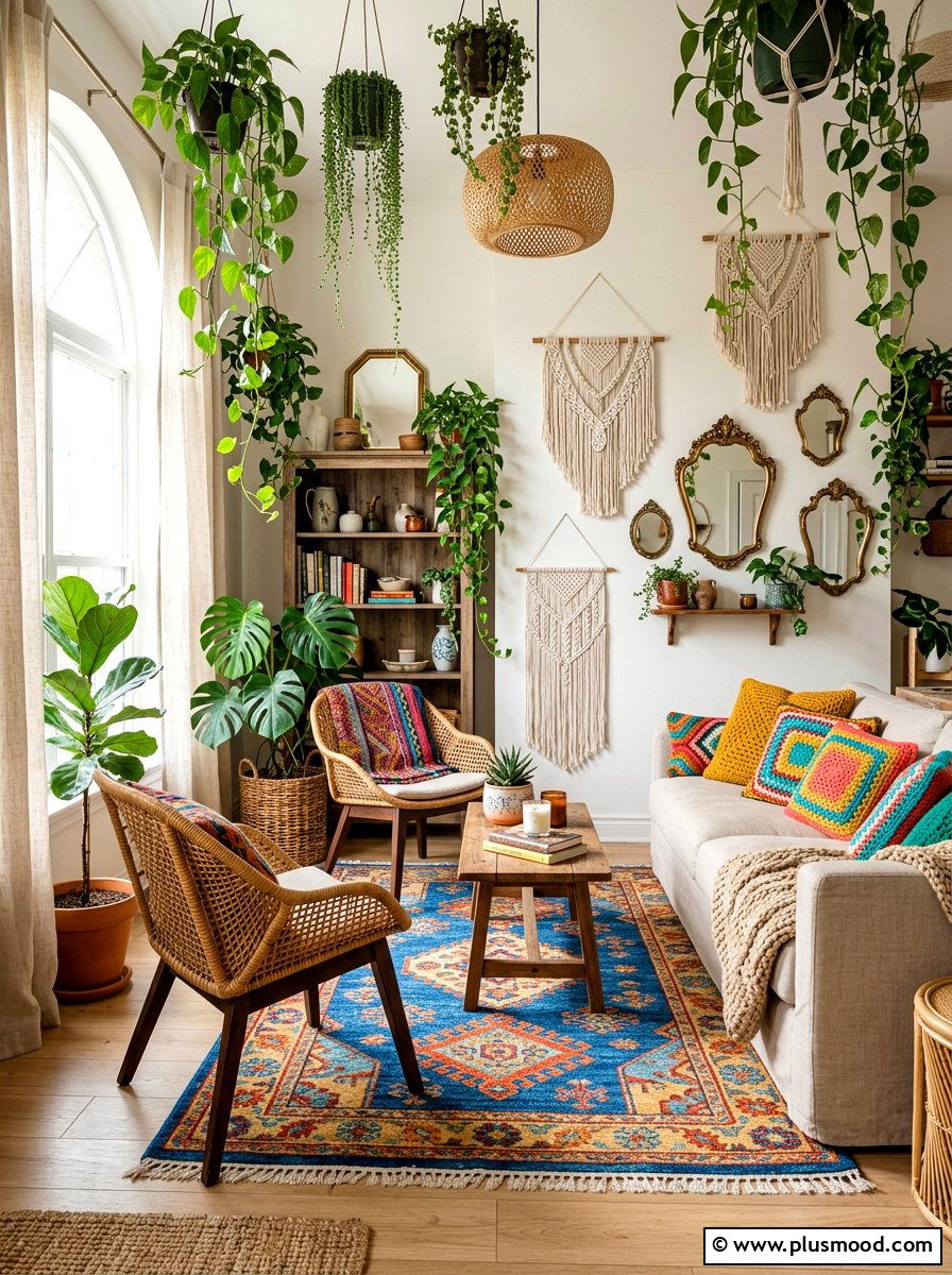 Boho Chic Living Space - 25 summer living room makeover ideas
